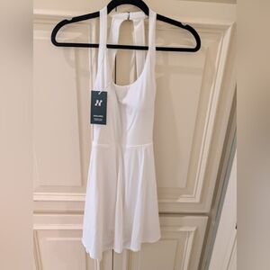 Halara Halter Twisted Back Dress With Shorts Pockets Size S NWT